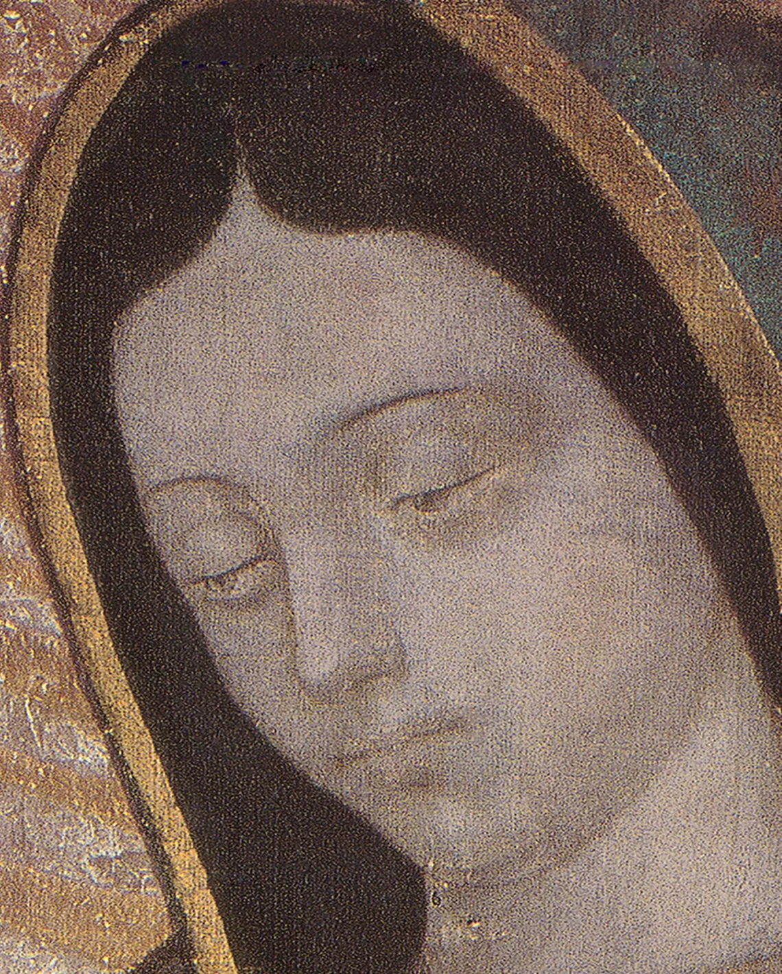 The face, cut at full size from the file we print from