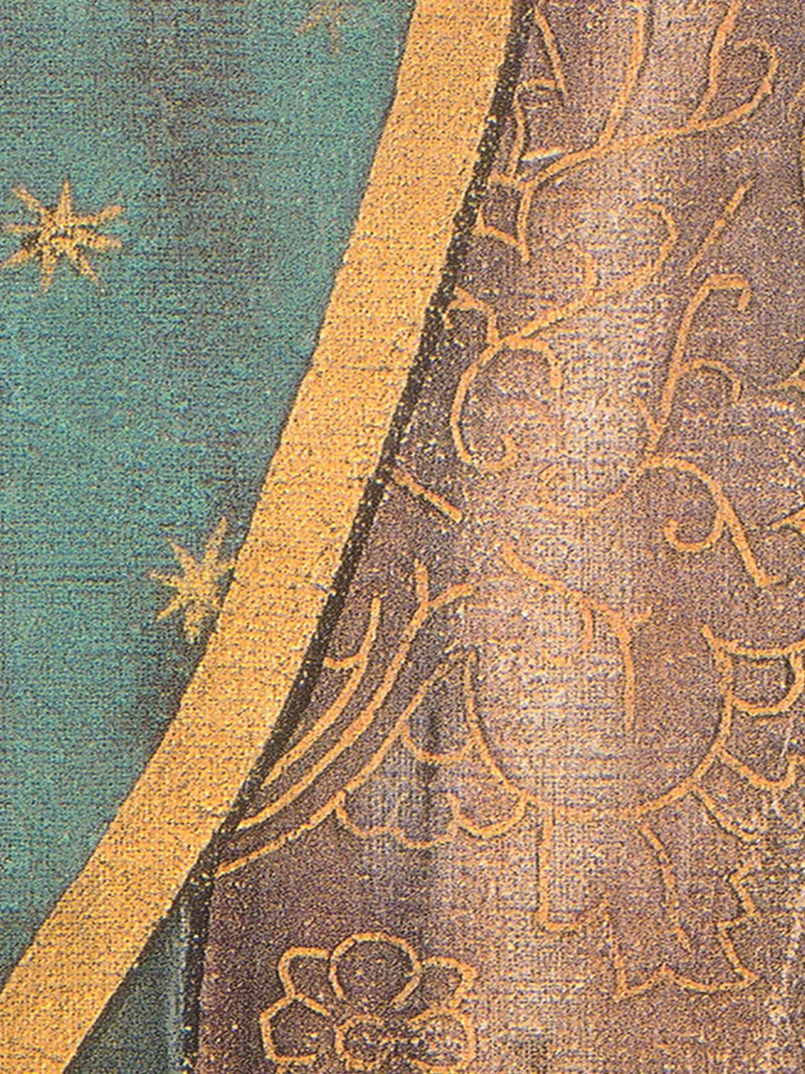 Gold edging and the flowered tunic, cut at full size from the file we print from