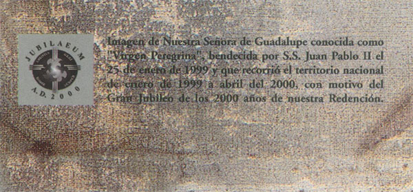 Our Lady of Guadalupe Certificate of Authenticity