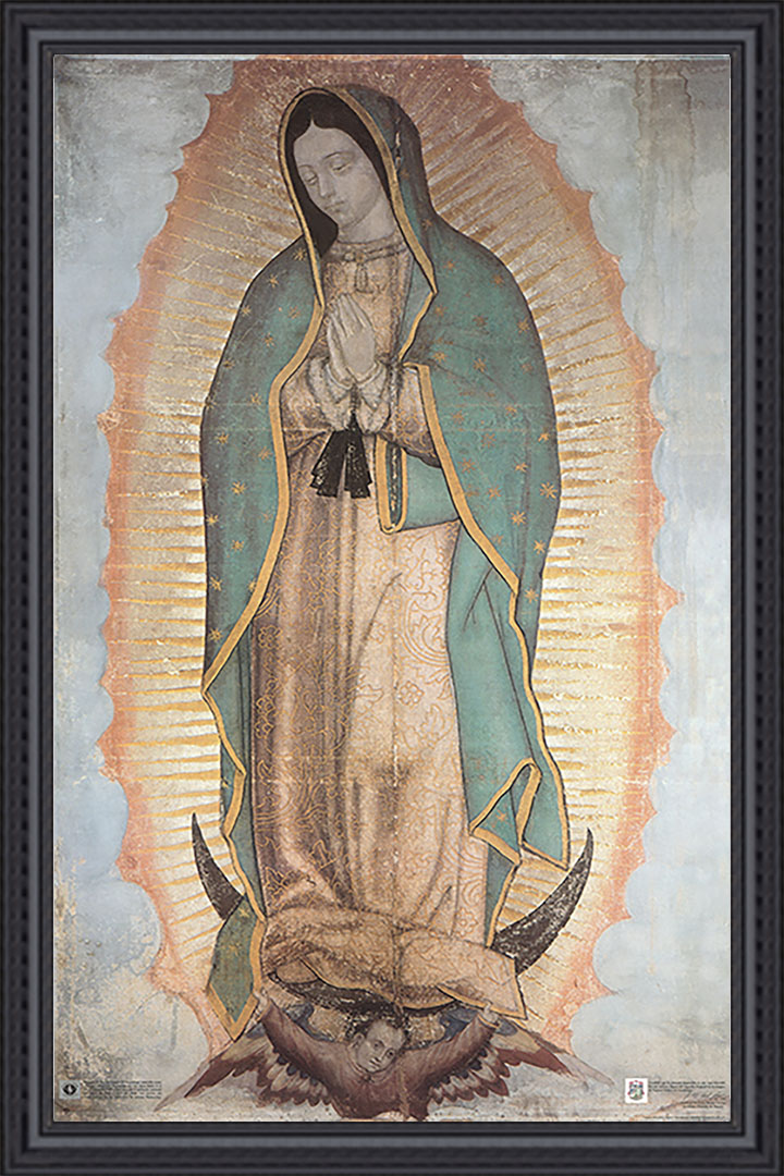 Our Lady of Guadalupe — 24"x36" Black Red Oak Frame